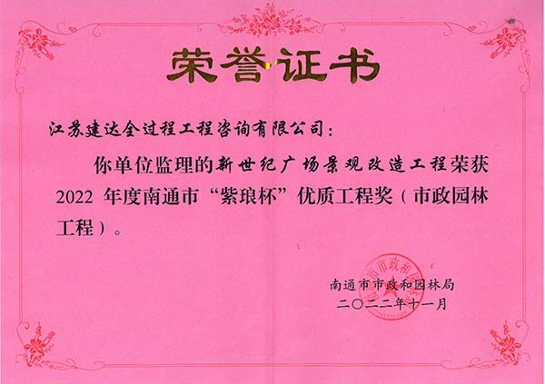 2022新世纪广场景观改造紫琅杯